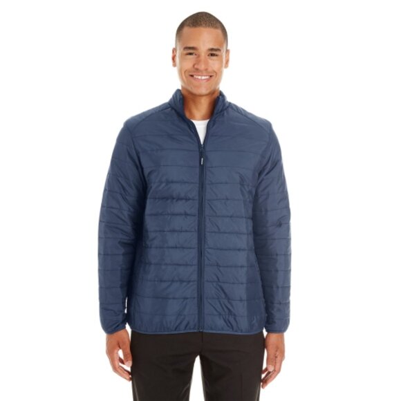 Voyager Men's Navy Polar Fleece Lined Padded Winter Puffer Jacket